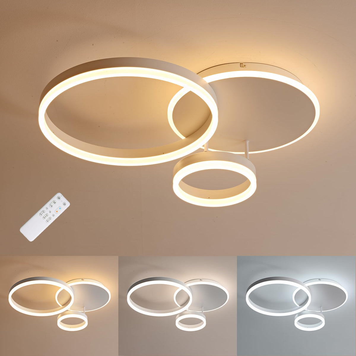 MOUNM LED Deckenleuchte Dimmbar 3000-6000K - 65x50cm. Flache, rechteckige LED-Deckenleuchte zur Raumbeleuchtung.