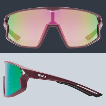 uvex skyryse Sportbrille, burgundy matt/rose mirror, one size
