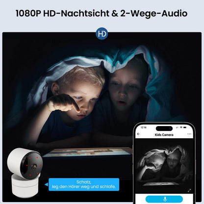 AMOROM WLAN Überwachungskamera Innen 360° KI - 4er Set