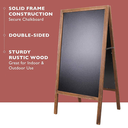 UNHO Kundenstopper Kreidetafel Holz beidseitig 100x50cm - Braun