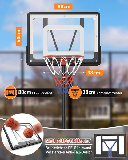 Basketballständer Kinder Outdoor 150-210cm - Höhenverstellbar