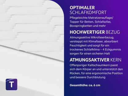 Traumnacht Orthopädischer Matratzentopper – 140x200 cm