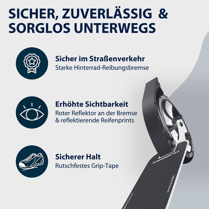 HUDORA BigWheel 205 Advanced Scooter – Alu-Tretroller bis 100 kg