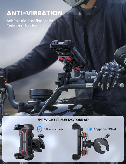 Lamicall Handyhalterung für Motorrad & Fahrrad, vibrationsgedämpft