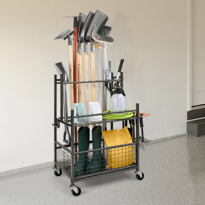 VEVOR Gartengerätehalter Organizer - 16 Schlitze, 18 Haken