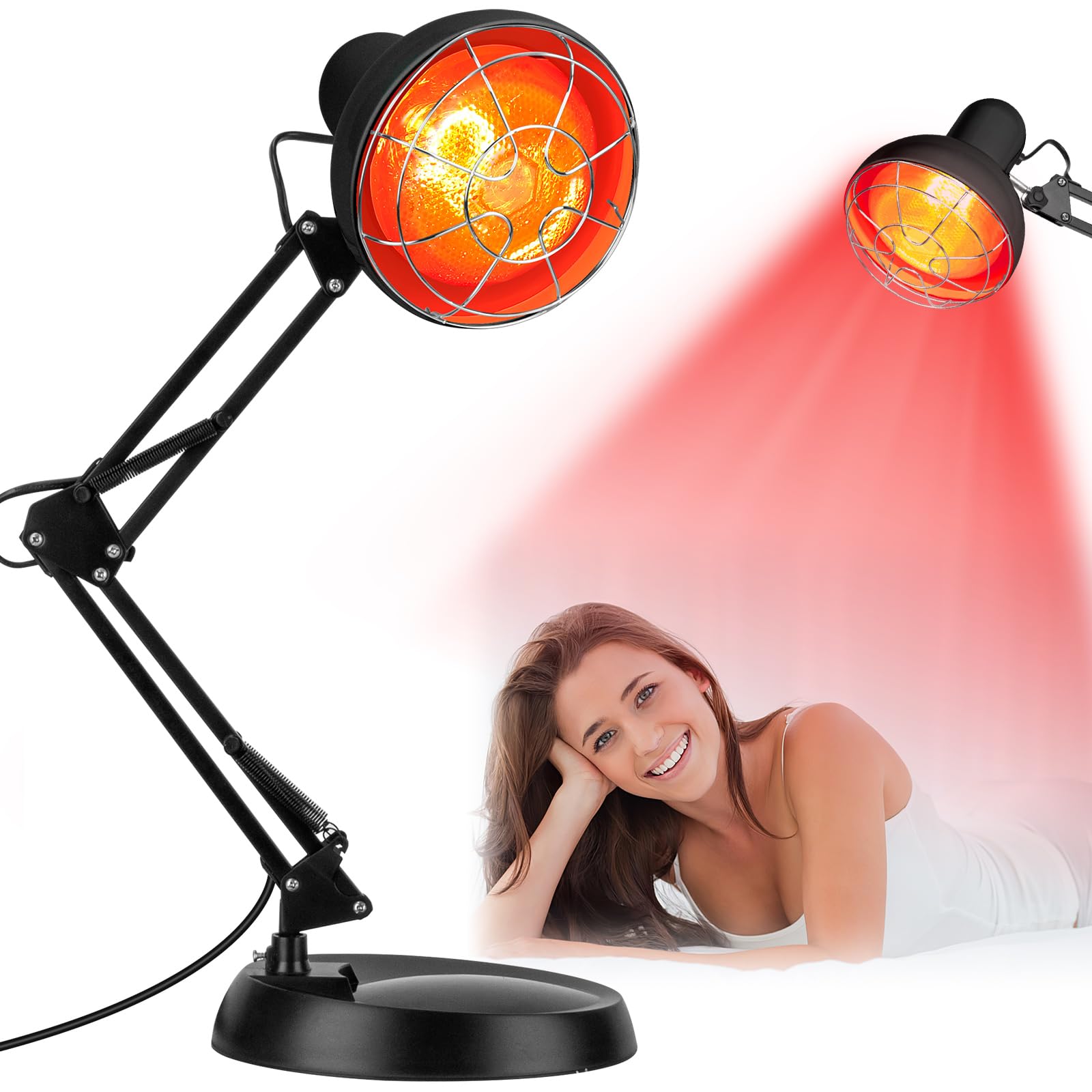 Cozion Rotlicht-Infrarotlampe 150W – Wärmestrahler mit Timer: Rote Infrarotbirne zur Wärmetherapie per Timer.