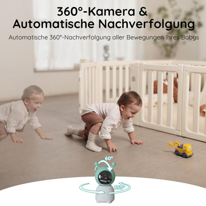 BOIFUN Baby 6T Babyphone mit Kamera, 2K, Nachtlicht und App