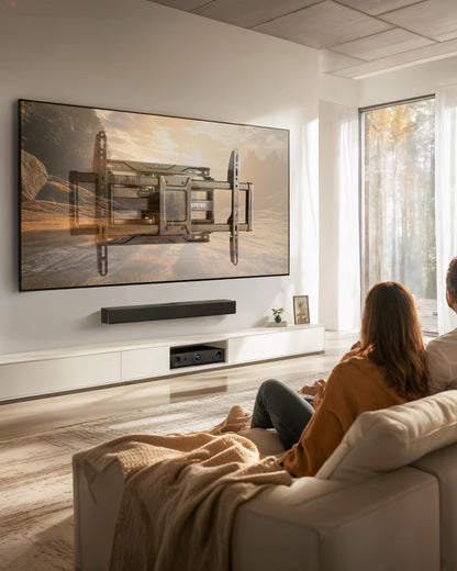 monTEK TV Wandhalterung HW1271BK schwenkbar für 37–90 Zoll bis 75 kg