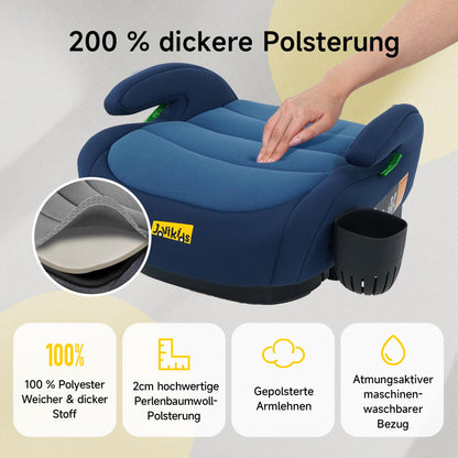 Jovikids Sitzerhöhung mit Isofix, ECE R129, Gruppe 2/3, blau