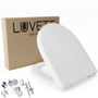 LUVETT® Toilettendeckel D-Form mit Absenkautomatik, Weiss. D-förmig, weiss. Schliesst geräuschlos auf WC-Becken.