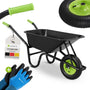 Juskys Garden 100L Schubkarre - verzinkt, Luftreifen Schwarz: Verzinkte 100L-Mulde mit Luftreifen. Für Erde, Sand, Gartenabfälle.