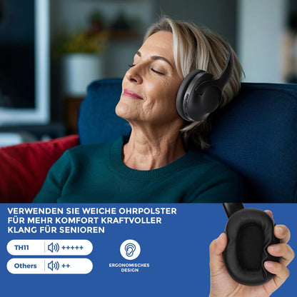 LETSACTIV TH15-A Funkkopfhörer Over-Ear mit TV-Sender, Holzkohle
