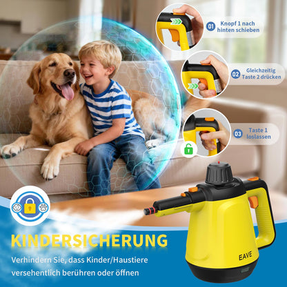 Eave Dampfreiniger Handgerät SC20 mit 10 Aufsätzen und 5 m Kabel