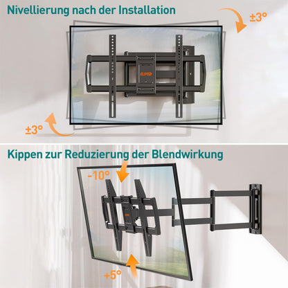 ELIVED EV3038 Vollbewegliche TV-Wandhalterung Langarm 42-75 Zoll