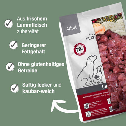PLATINUM Adult Lamb Hundetrockenfutter 5 kg aus Fleischsaftgarung