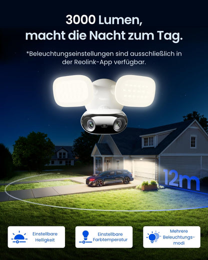 Reolink Elite Floodlight WiFi 4K Überwachungskamera mit Flutlicht