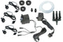 Arnusa Springbrunnenpumpe 1500 L/h Set mit 3 LED-Spots warmweiss, Komplett-Set mit Schlauch und 3-Wege-Verteiler