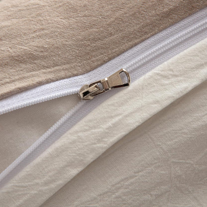 Nesture Bettwäsche Set 135x200 cm Baumwolle 4-teilig Beige/Weiss