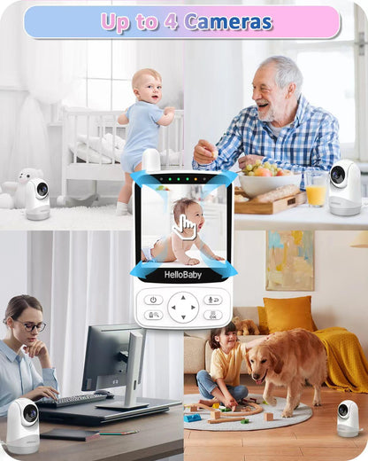 HelloBaby HB6240 Babyphone mit Kamera, Nachtsicht und 2-Wege-Audio