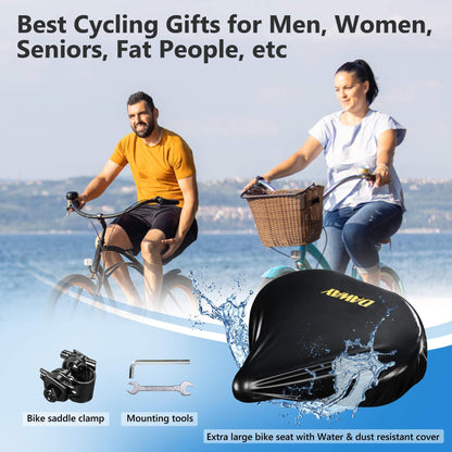 DAWAY W60 Fahrradsattel extra breit, ergonomisch, Memory-Schaum