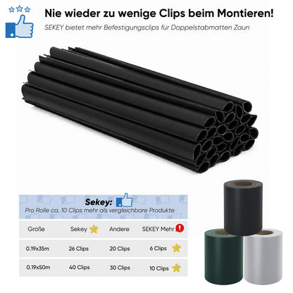 Sekey Sichtschutzstreifen PVC für Doppelstabmatten 35 m Anthrazit