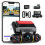 LAMTTO Dashcam 4-Kanal Auto Kamera Vorne Hinten Innen WiFi: Zeichnet Fahrten vorne, hinten und innen per WiFi auf.