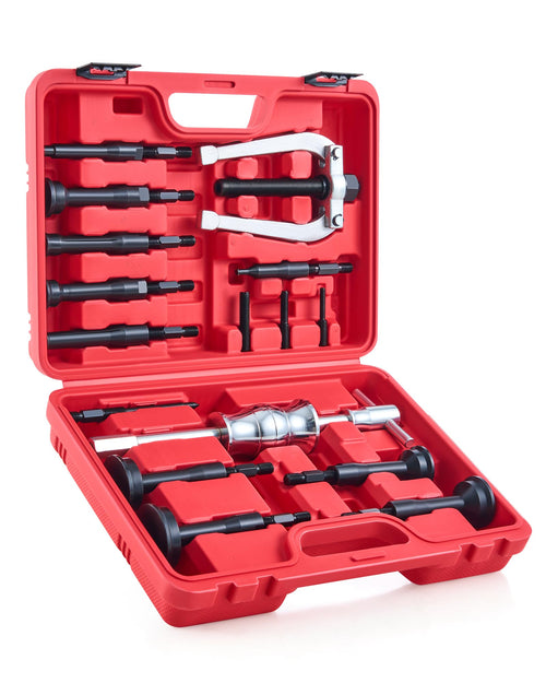 Orion Motor Tech 16-tlg. Innenlager Abzieher Set mit Gleithammer. Set aus Präzisionsstahl zum präzisen Demontieren festsitzender Innenlager.