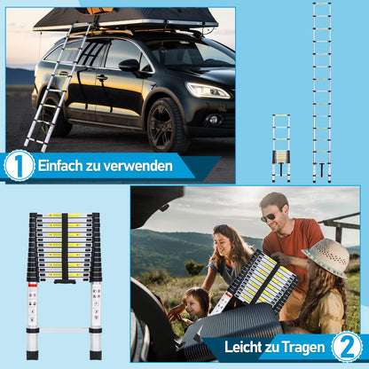 Cecaylie Aluminium Teleskopleiter 3.8m - Mehrzweck