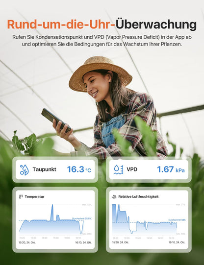 X-Sense WLAN Thermometer Hygrometer STH0A für innen mit App
