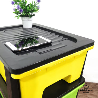 ABBAware Schubladenbox Rollcontainer mit 5 Schubladen je 17 Liter