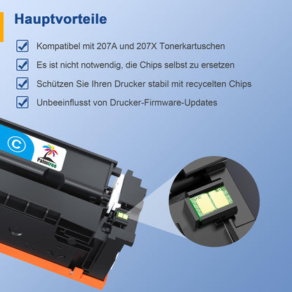 Palmtree 207X Kompatibel Tonerpatrone mit Chip - Schwarz 4er-Pack