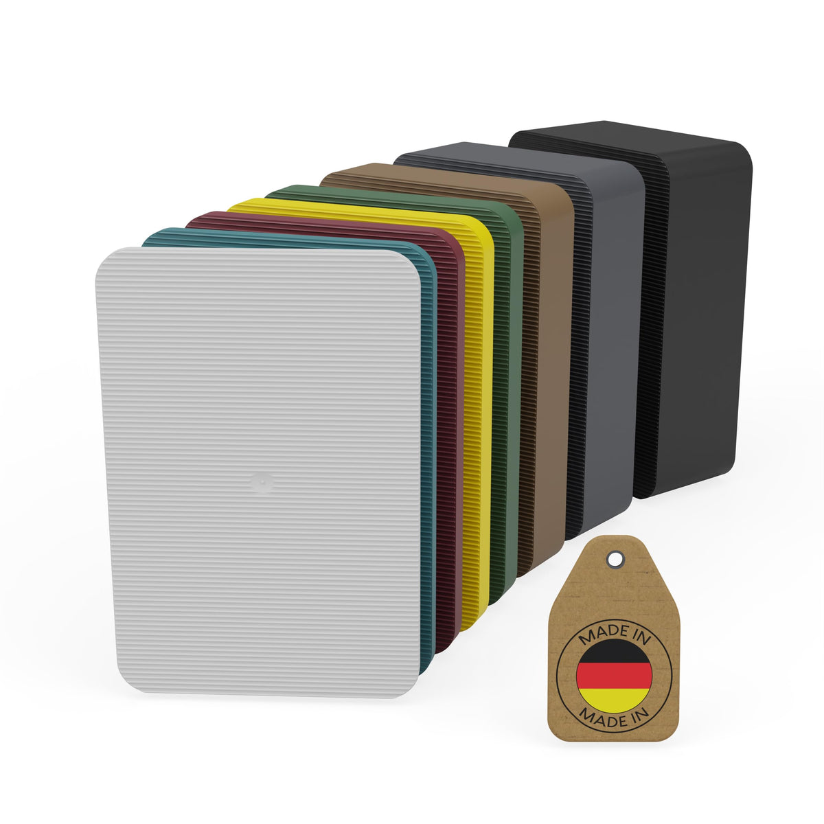FUX 160 Unterlegplatten Abstandshalter Kunststoff Set 60x40 mm, rechteckig mit feiner Riffelung