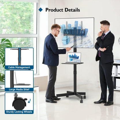 BONTEC Mobiler TV Ständer rollbar für 23-60 Zoll Fernseher bis 25 kg