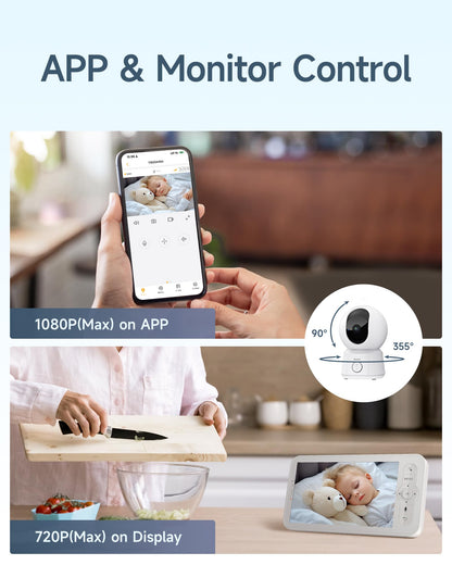 ARENTI Video-Babyphone B2Kit mit Kamera, 5-Zoll-Display und App