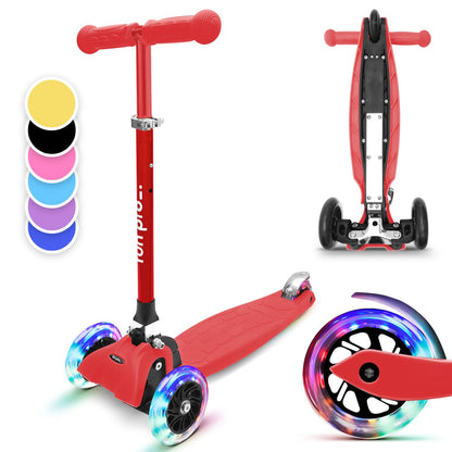 Fun Pro ONE Kinderroller Premium – Faltbar, LED, ab 3 Jahre: Faltbarer Scooter mit leuchtenden LED-Rädern zum Fahren für Kinder ab 3.