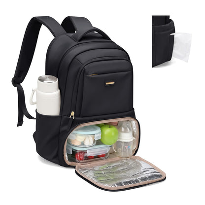 GOLF SUPAGS Lunch Rucksack mit Kühlfach, 16 Zoll Laptopfach, Schwarz, Polyester, verstellbare Schultergurte