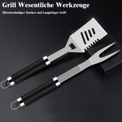 Grilliance BBQ-Grillbesteck-Set 38-teilig aus Edelstahl mit Koffer