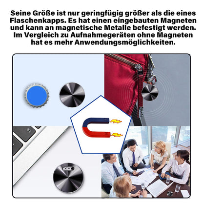 DizerLin Q37X Mini Diktiergerät, digitaler Voice Recorder mit Magnet