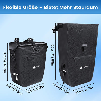 Toyvile Gepäckträgertaschen 2er Set, wasserdichte Fahrradtaschen 48 L