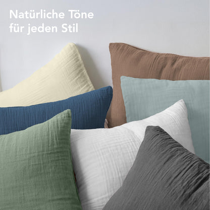Dreamzie Musselin Bettwäsche Set 135x200 cm - Taupe