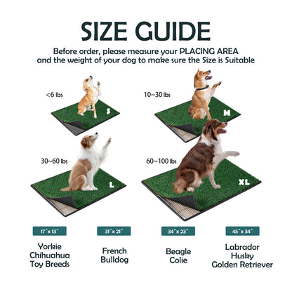 MEEXPAWS Grosse Kunstrasen Hundetoilette mit Tablett 85x59 cm