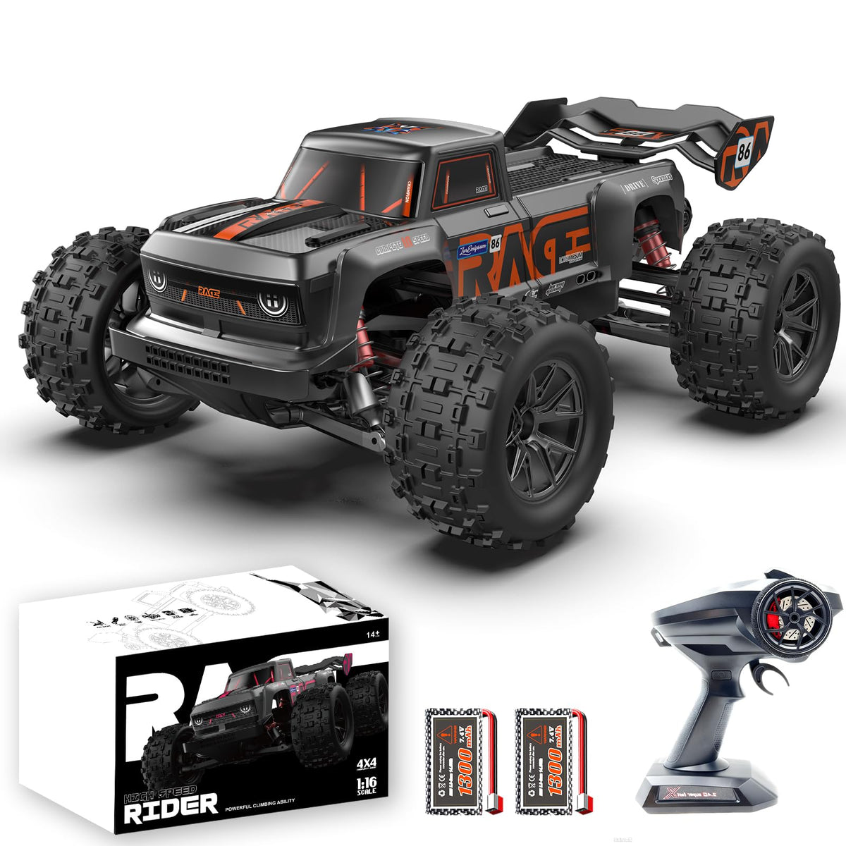 dexinco RC-S910 RC Auto 1:16 4WD Monster Truck, 40 km/h, RTR – ferngesteuert, geländegängig