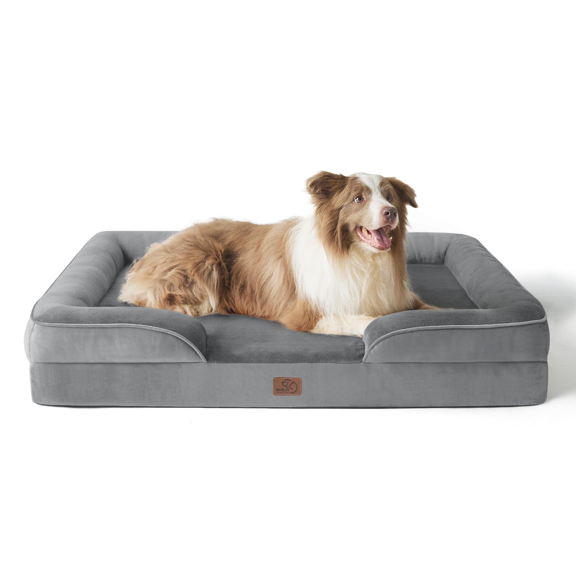 BEDSURE Orthopädisches Hundebett für grosse Hunde - Grau 97x71 cm. Rechteckig. Bietet Gelenkentlastung für große Hunde.