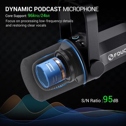 FDUCE SL40+ Dynamisches USB/XLR Mikrofon – Galgenarmständer Set