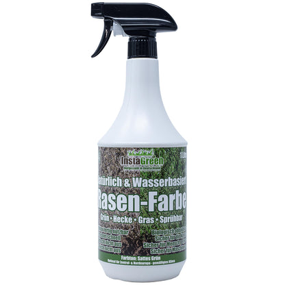InstaGreen Rasen- & Heckenfarbe 1 Liter Sprühflasche gebrauchsfertig, wasserbasiert und biologisch abbaubar