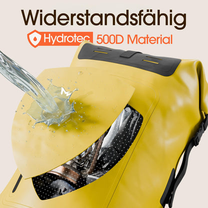 Earth Pak Summit wasserdichter Rucksack 35L Gelb mit Handyhülle