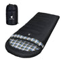 GEERTOP Campingschlafsack XXL 4 Jahreszeiten 220x100cm Schwarz-Blau. Bietet thermische Isolation für ganzjährigen Outdoor-Einsatz.