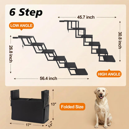 Niubya Hundetreppe Auto klappbar, 5 Stufen, bis 90 kg