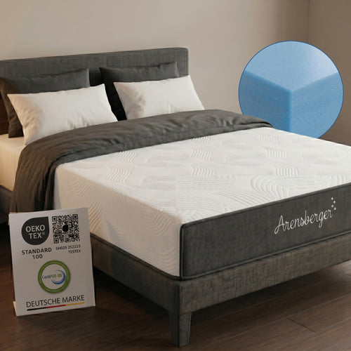 Arensberger Kindermatratze 90x200 cm, Gelschaum H3, waschbarer Bezug – 13 cm hoch, für 5 bis 16 Jahre