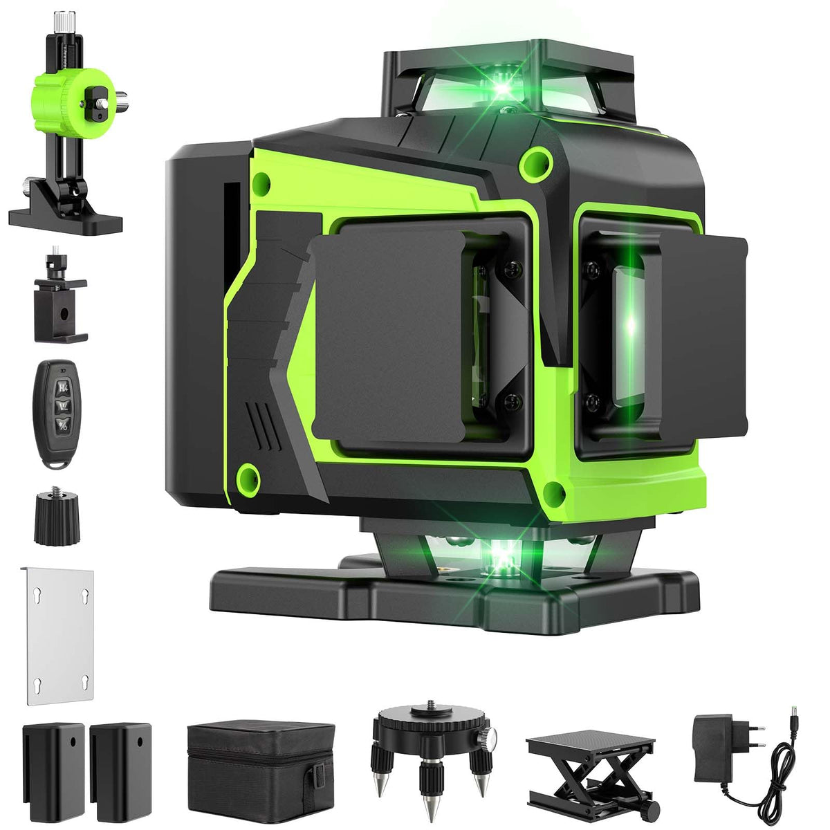 Pdgrid Kreuzlinienlaser MW3-16G, 4x360° grün, selbstnivellierend mit Fernbedienung und Tragetasche